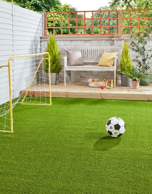 Camp Nou Artificial Grass Fitted in Garden