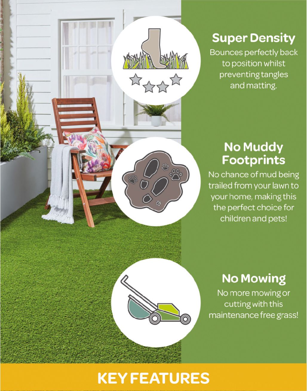 Cairns Artificial Grass Luxury Deep Pile 4 Star Wear Rating