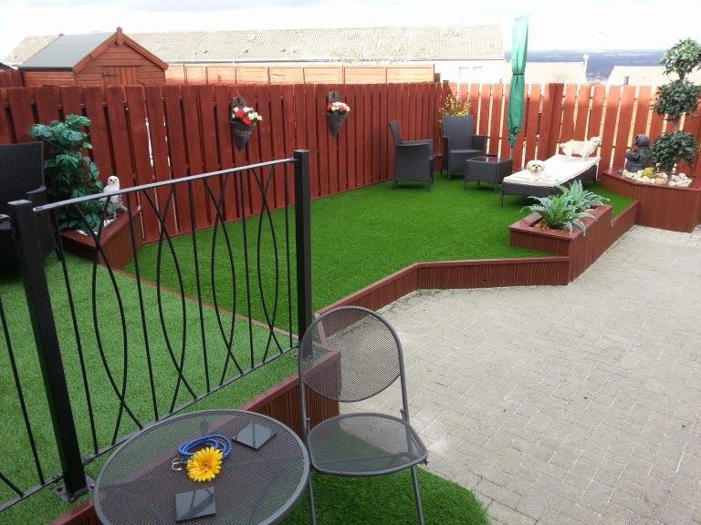 Artificial grass on decking