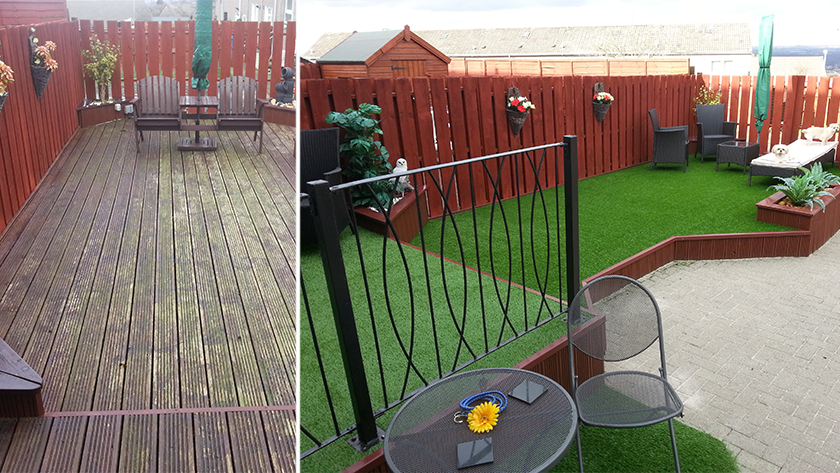 Fake Grass on Decking