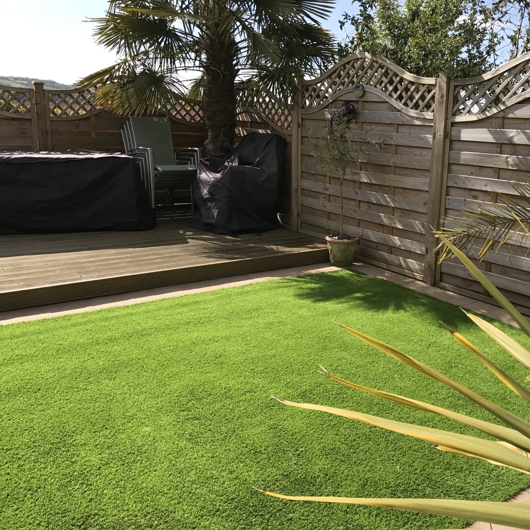 artificial grass in a garden