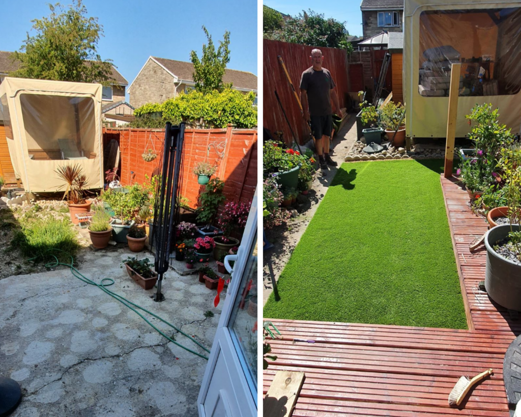 Monaco Artificial Grass Before and After