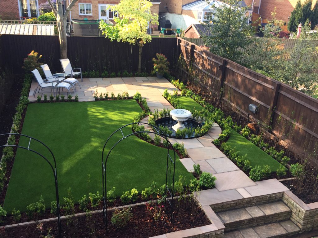 Artificial Grass with natural plants